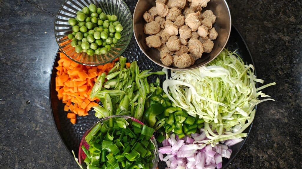 Vegetables for Kodo Millet Fried Rice